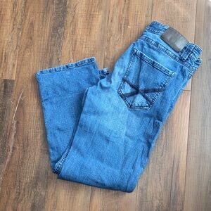 Men's Slim Blue Denim Jeans with Contrast Pocket Stitch